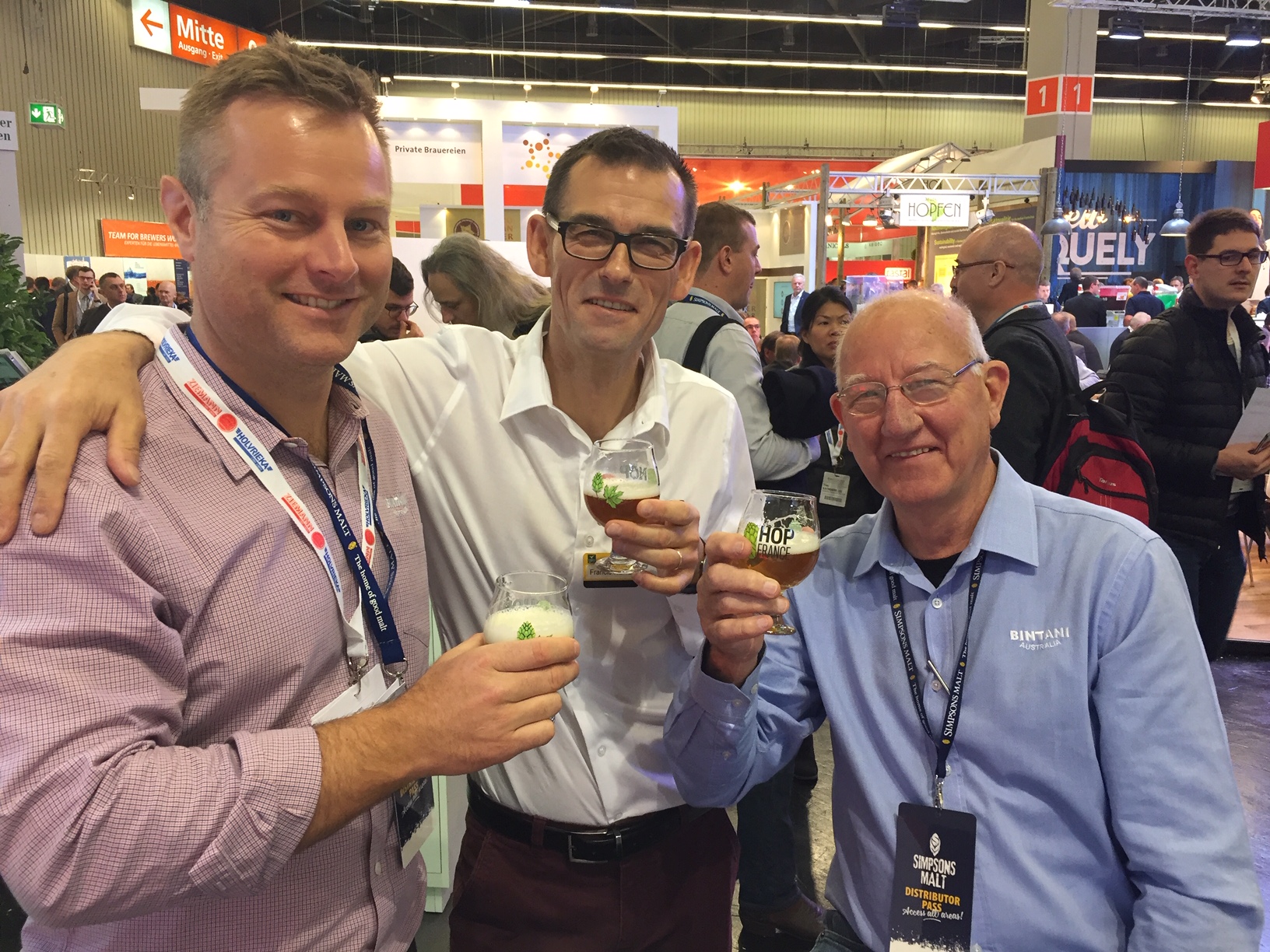 Braubeviale 2018 - Hop France F. Heitz avec les distributeurs australiens BINTANI